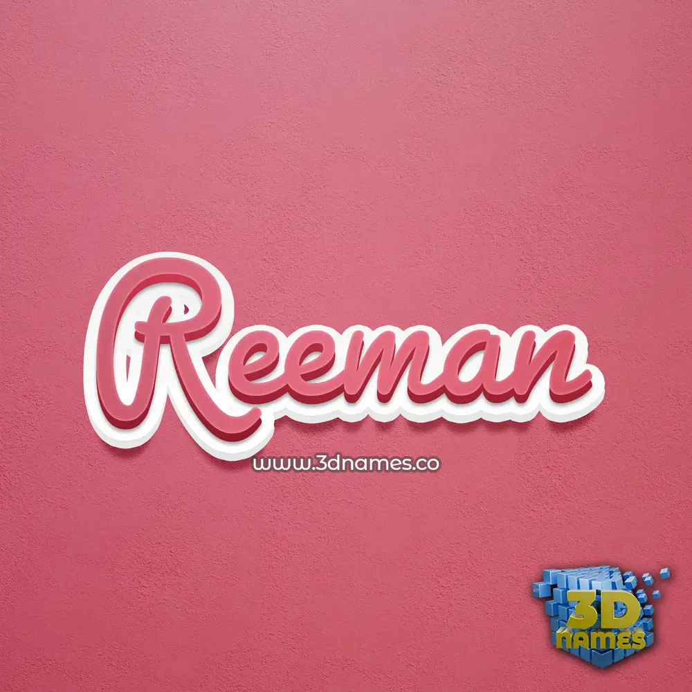 reeman in Red Scribble style - 3D name wallpaper
