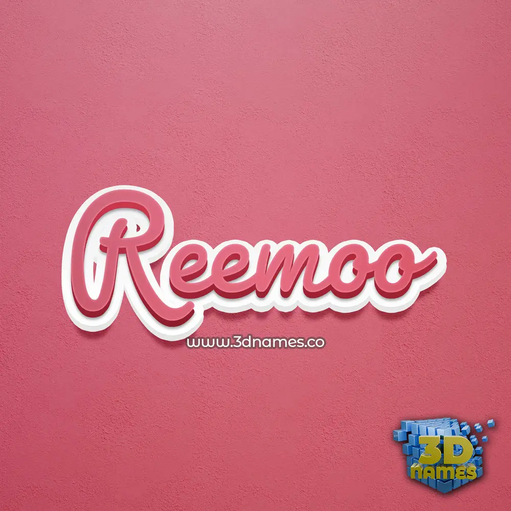 reemoo in Red Scribble style - 3D name wallpaper
