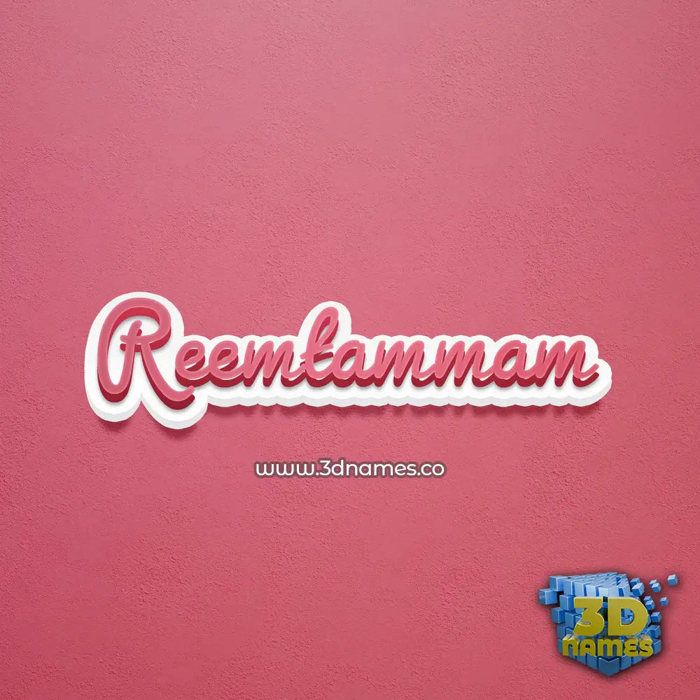 reemtammam in Red Scribble style - 3D name wallpaper