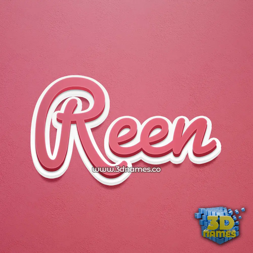 reen in Red Scribble style - 3D name wallpaper