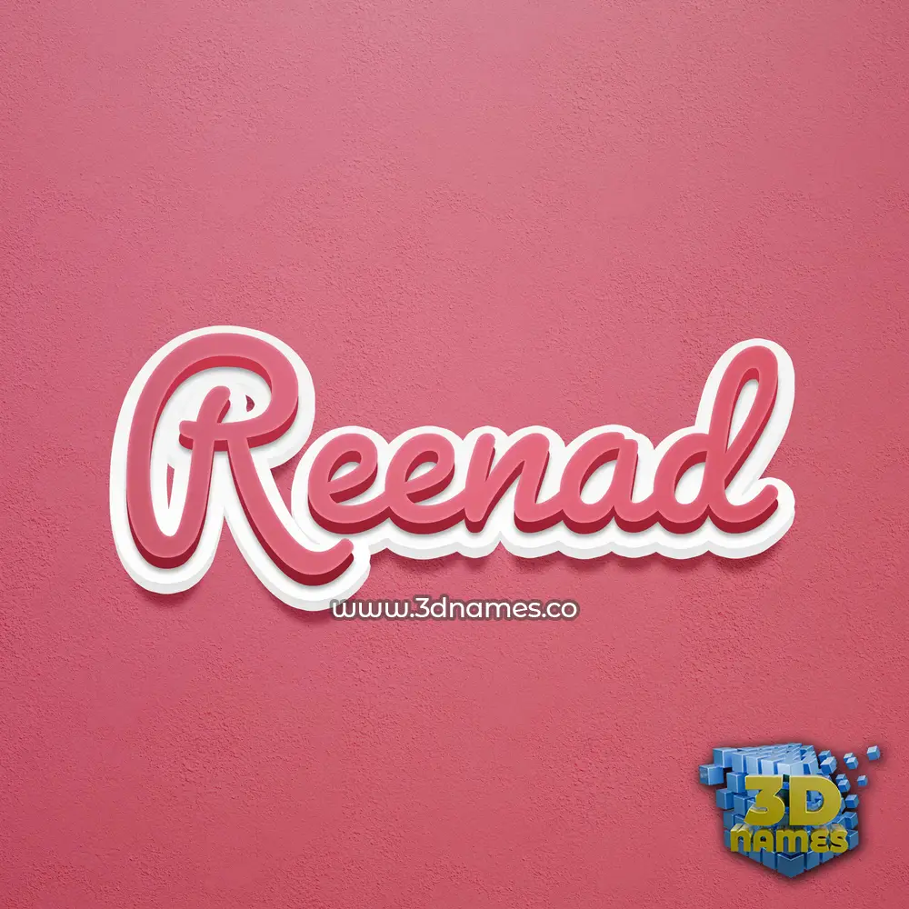 reenad in Red Scribble style - 3D name wallpaper