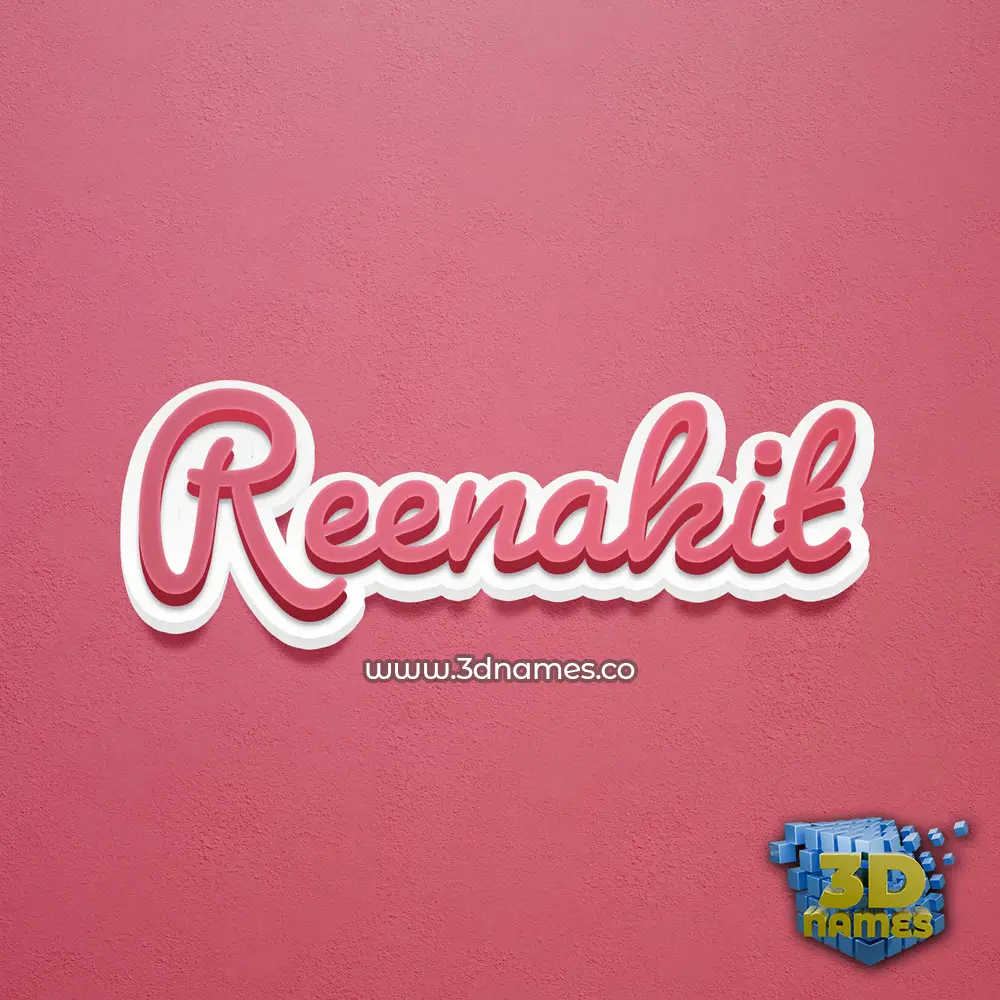 reenakit in Red Scribble style - 3D name wallpaper