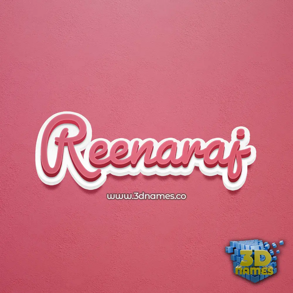 reenaraj in Red Scribble style - 3D name wallpaper