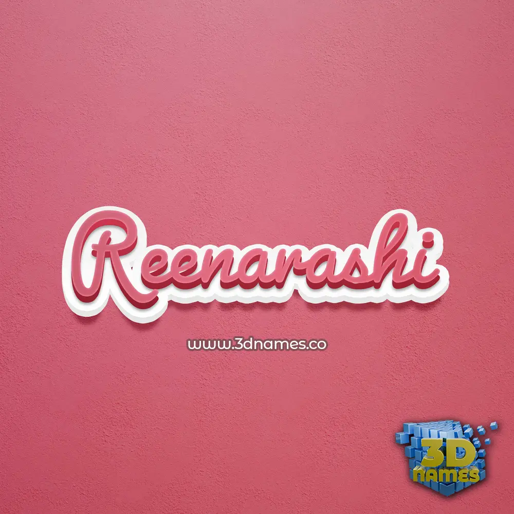 reenarashi in Red Scribble style - 3D name wallpaper
