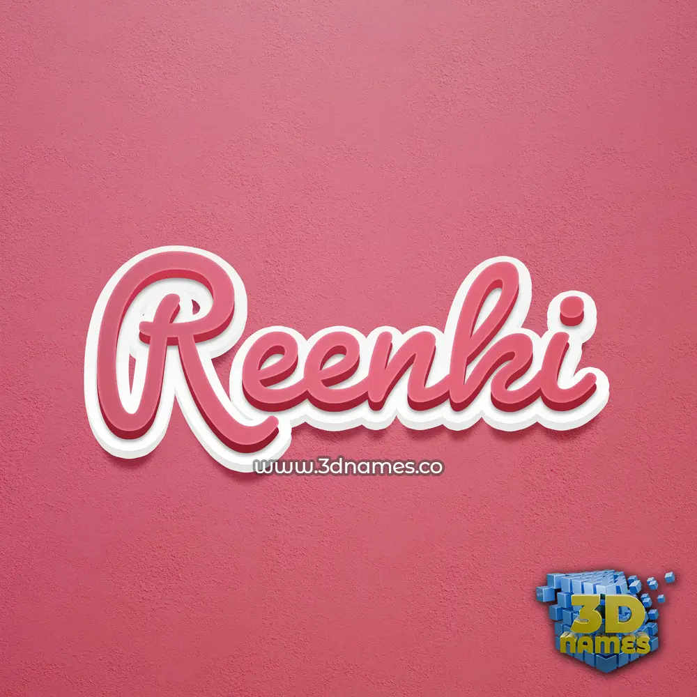 reenki in Red Scribble style - 3D name wallpaper