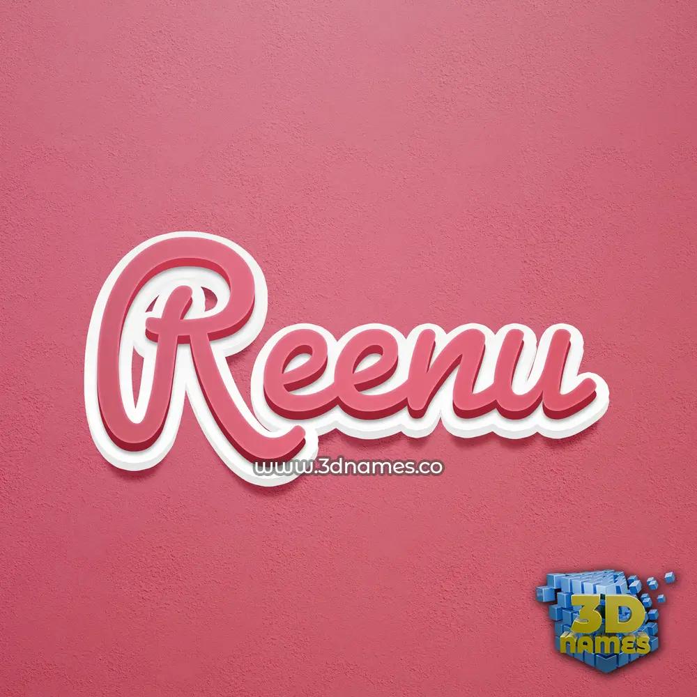 reenu in Red Scribble style - 3D name wallpaper