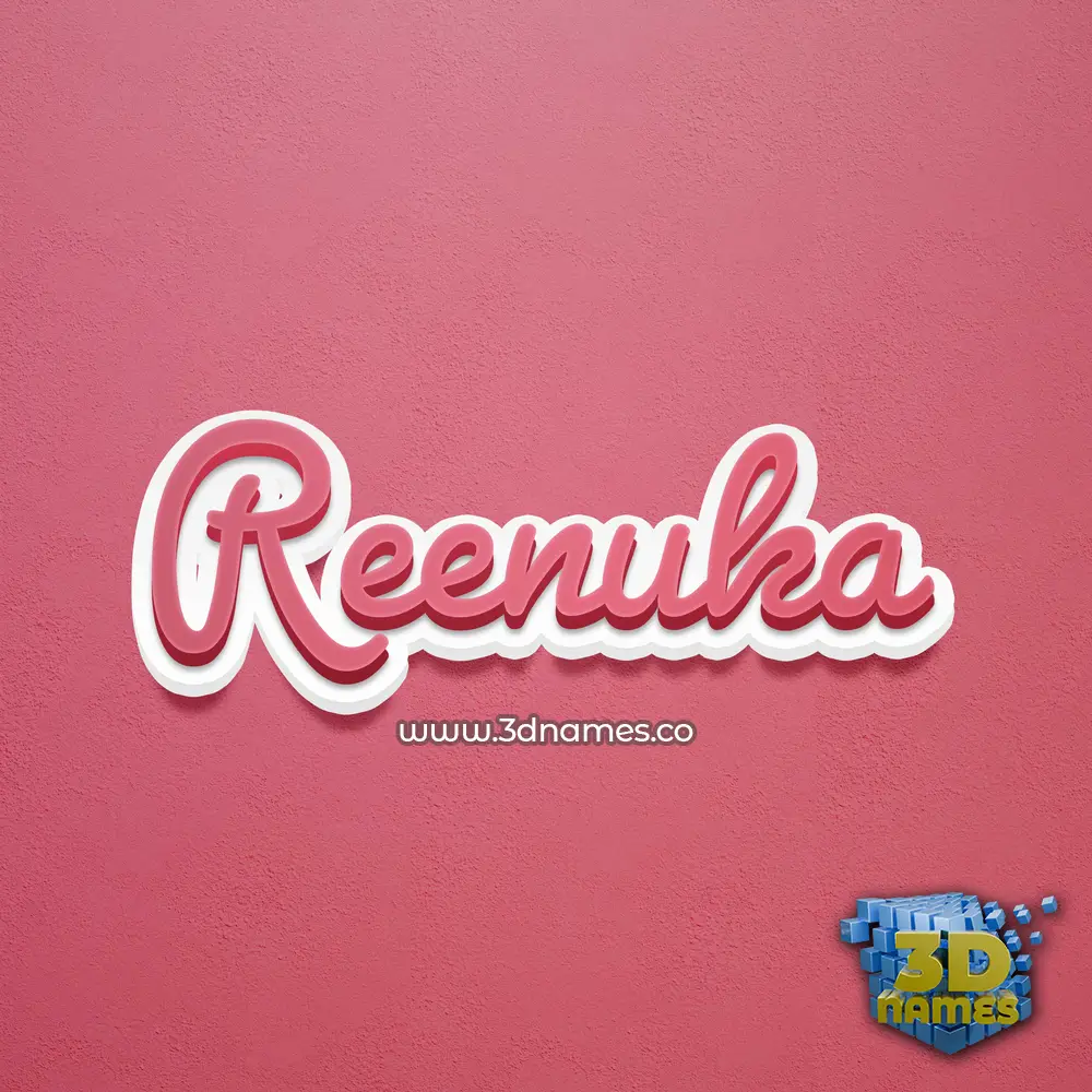reenuka in Red Scribble style - 3D name wallpaper