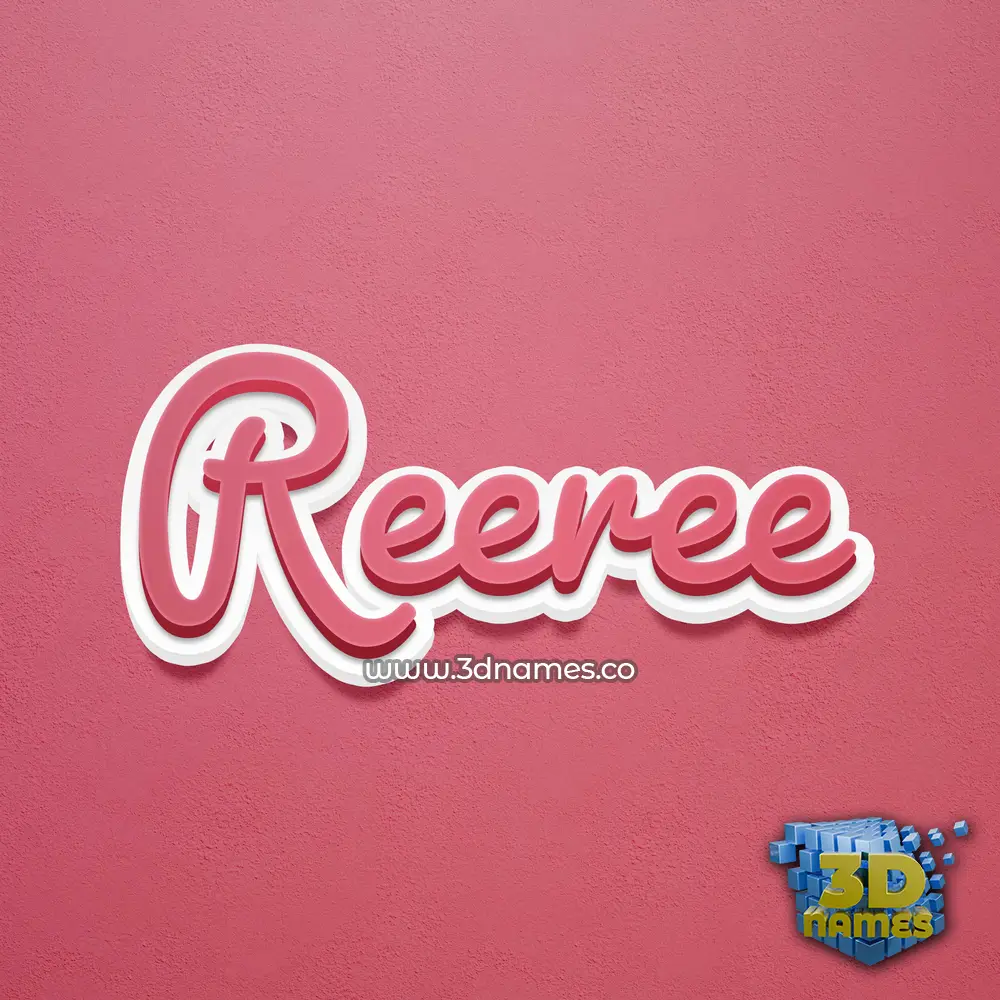 reeree in Red Scribble style - 3D name wallpaper