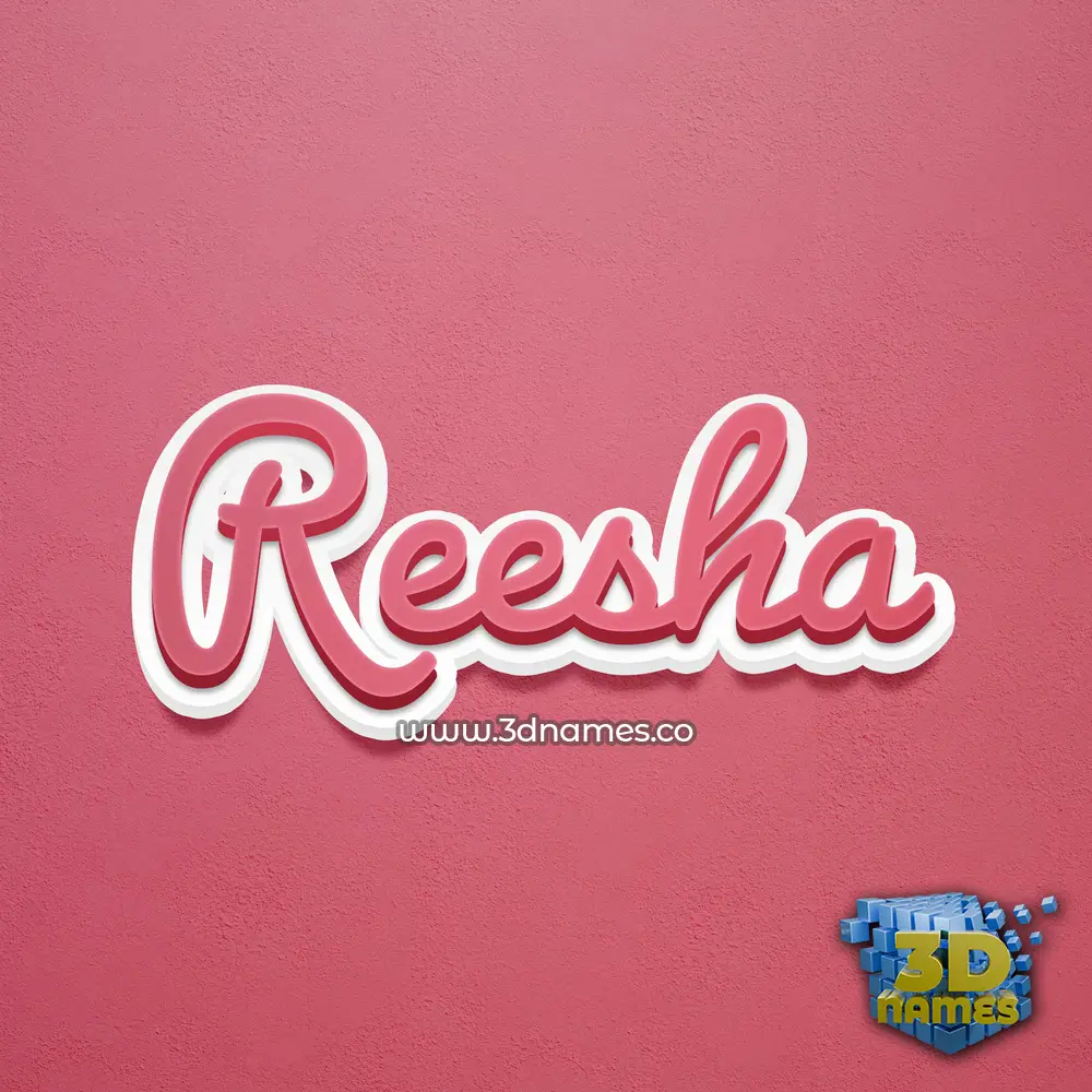 reesha in Red Scribble style - 3D name wallpaper