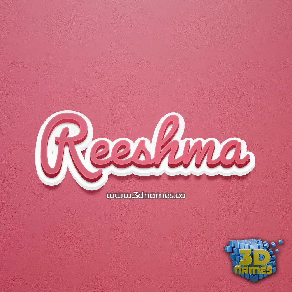 reeshma in Red Scribble style - 3D name wallpaper