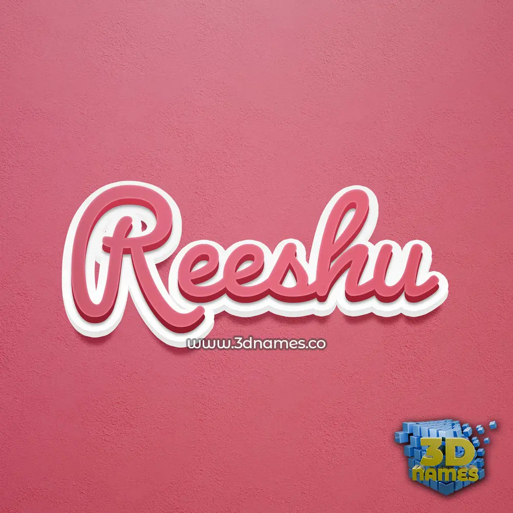 reeshu in Red Scribble style - 3D name wallpaper