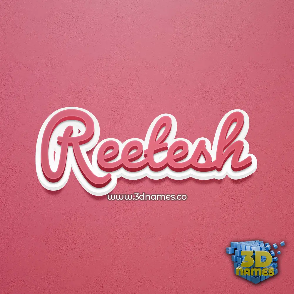 reetesh in Red Scribble style - 3D name wallpaper