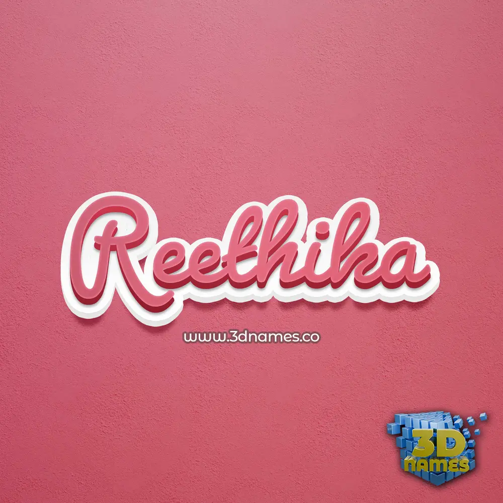 reethika in Red Scribble style - 3D name wallpaper