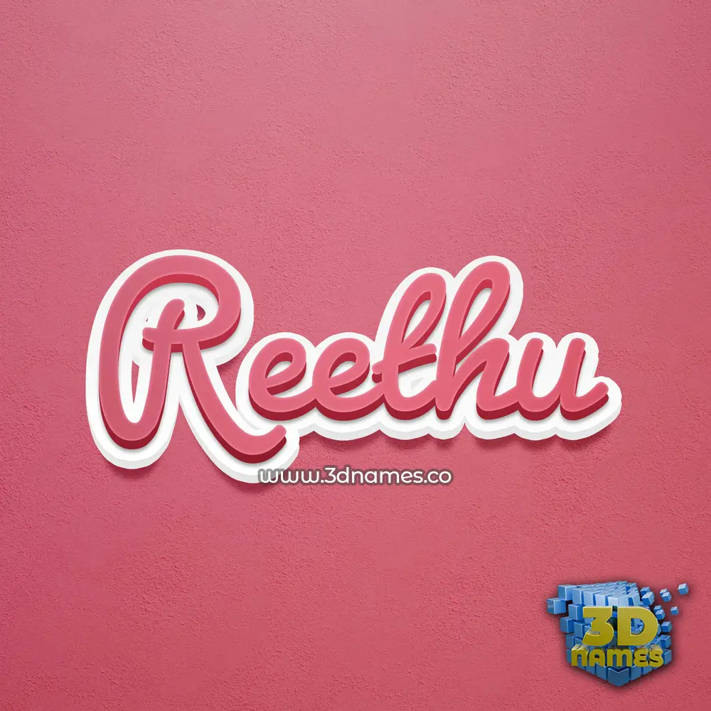 reethu in Red Scribble style - 3D name wallpaper