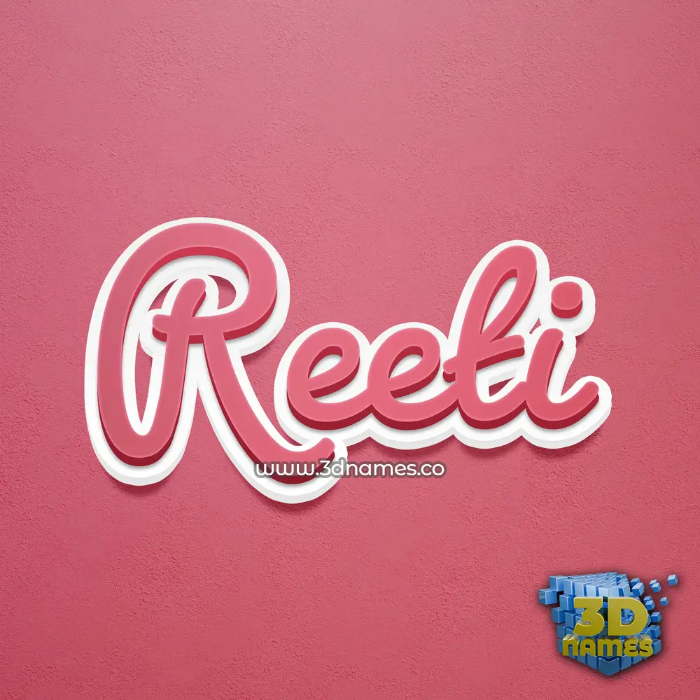 reeti in Red Scribble style - 3D name wallpaper