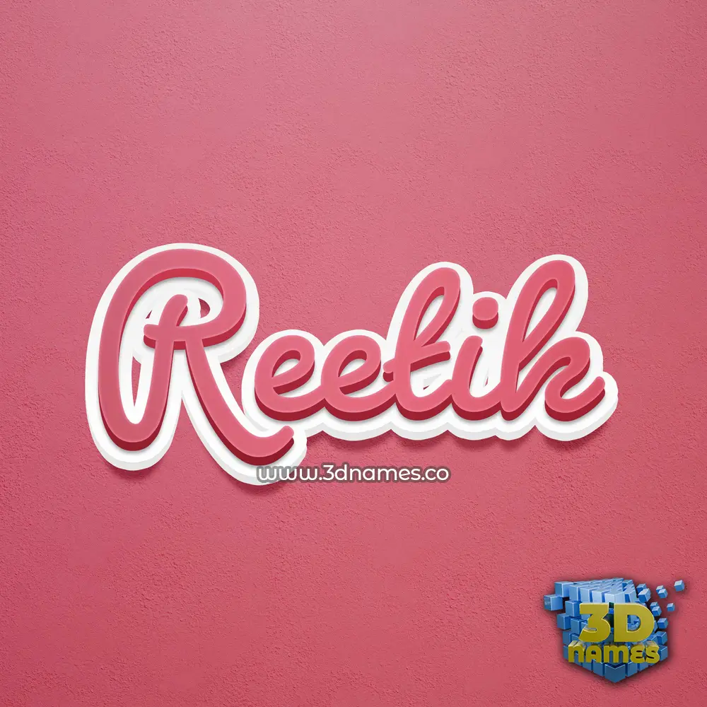 reetik in Red Scribble style - 3D name wallpaper