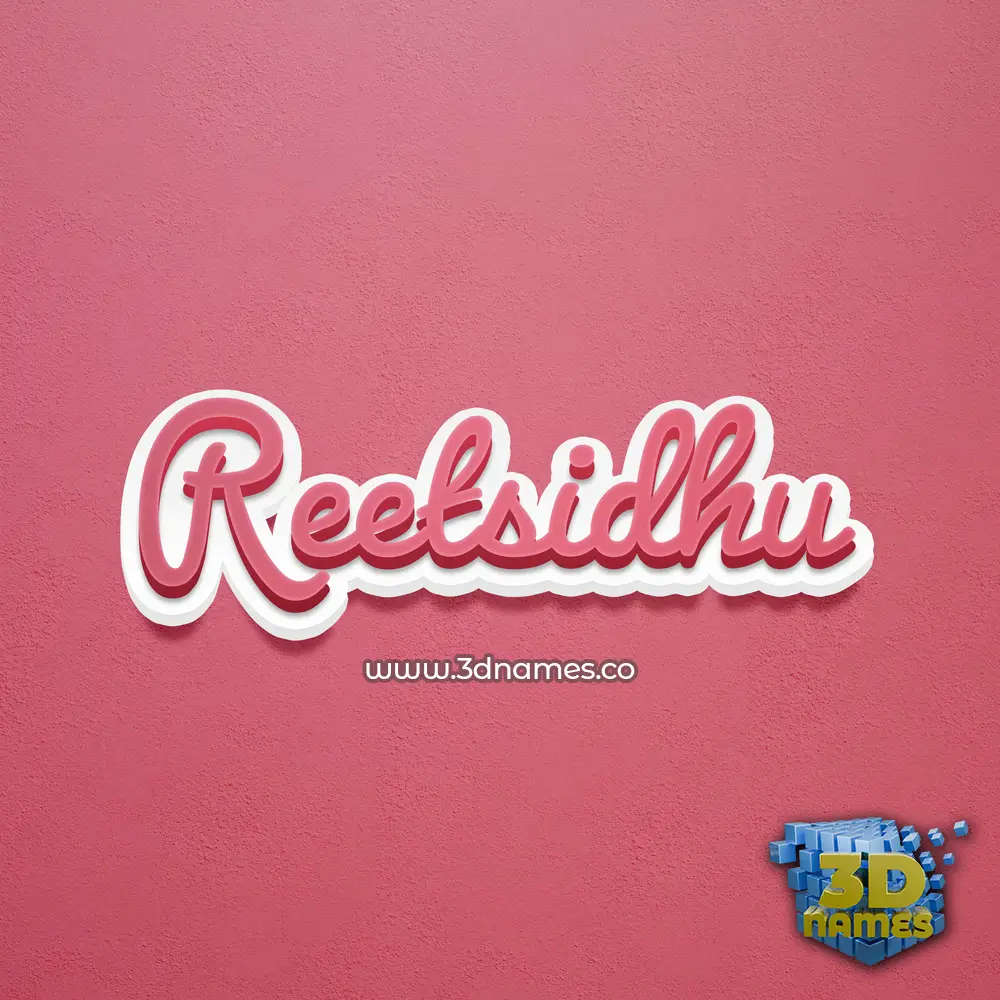 reetsidhu in Red Scribble style - 3D name wallpaper