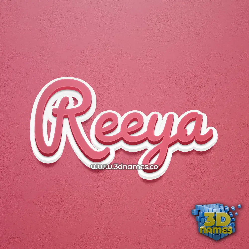 reeya in Red Scribble style - 3D name wallpaper