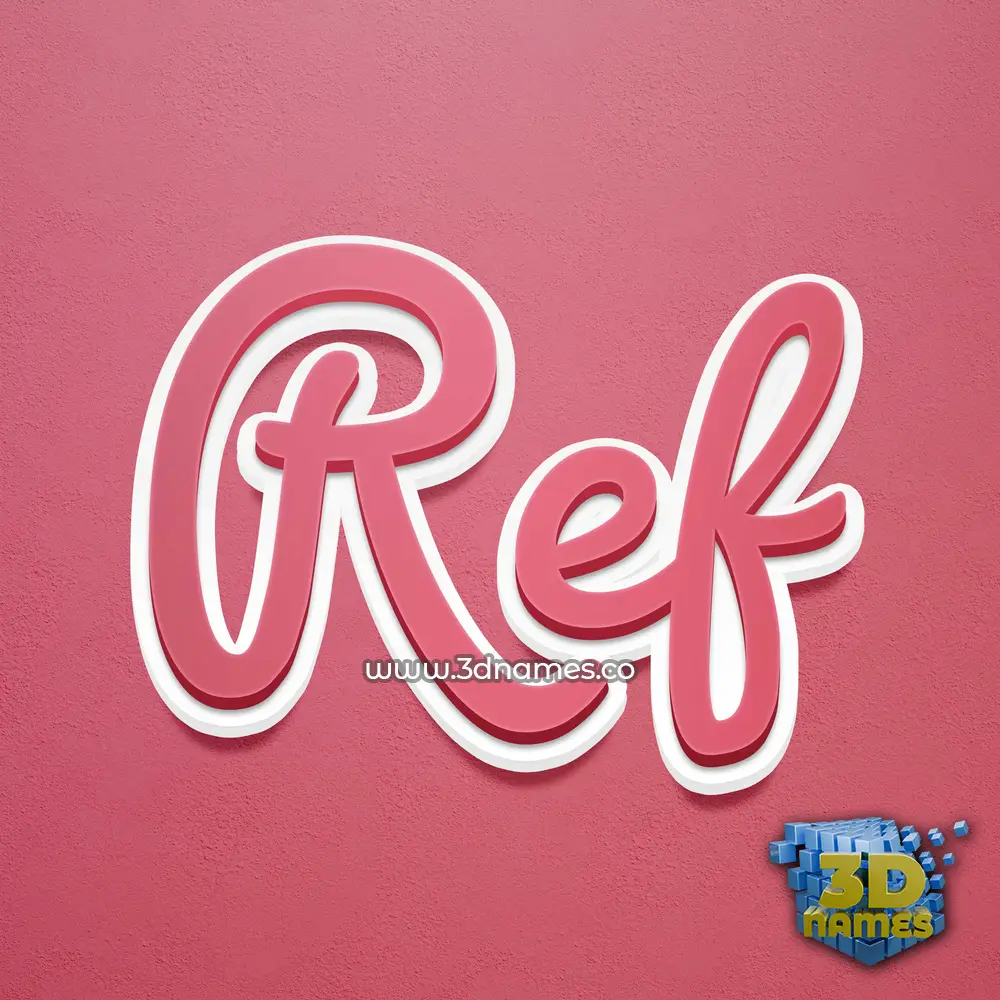 ref in Red Scribble style - 3D name wallpaper
