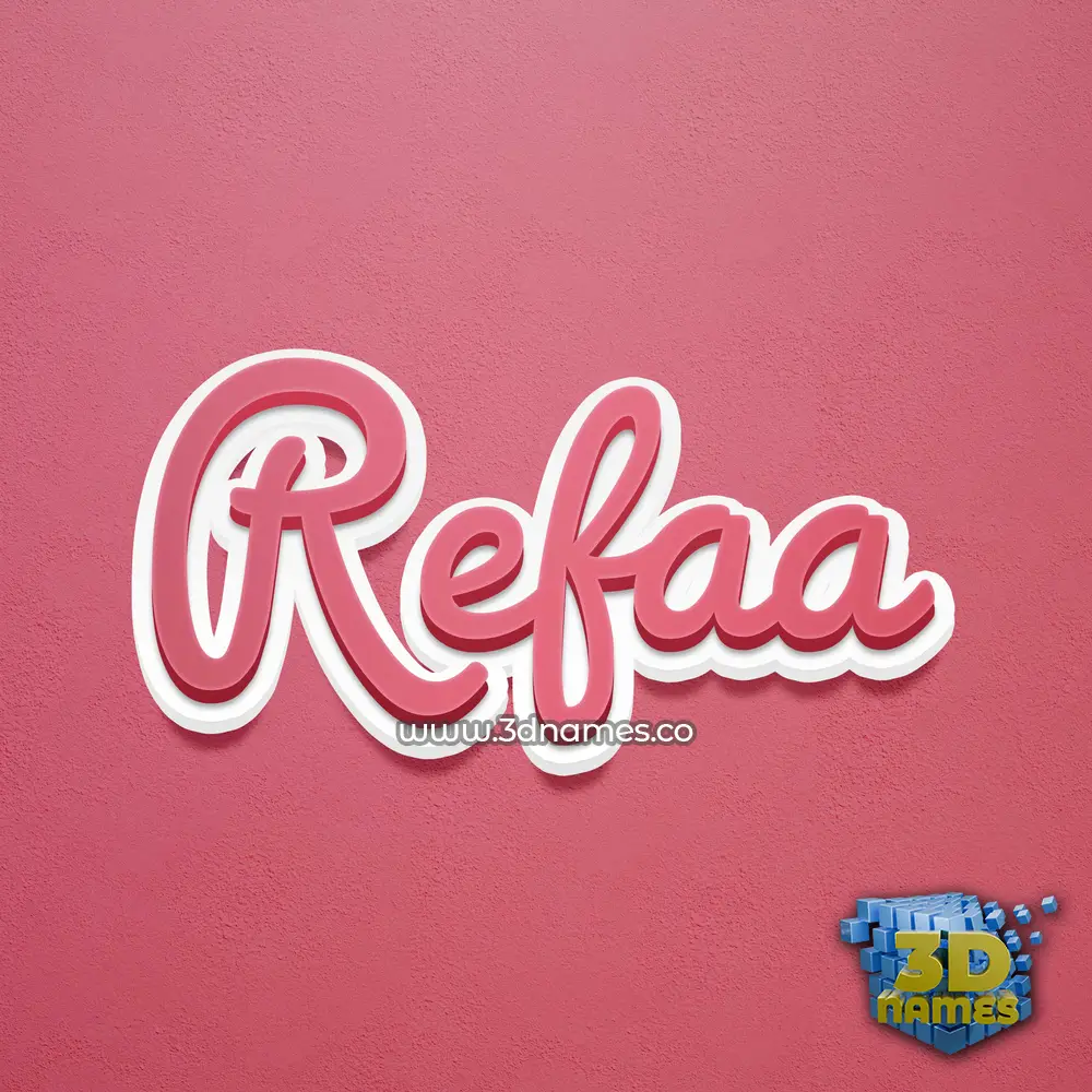 refaa in Red Scribble style - 3D name wallpaper