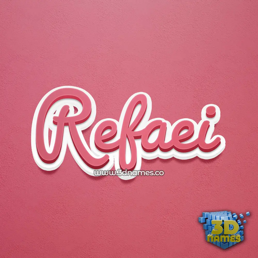 refaei in Red Scribble style - 3D name wallpaper