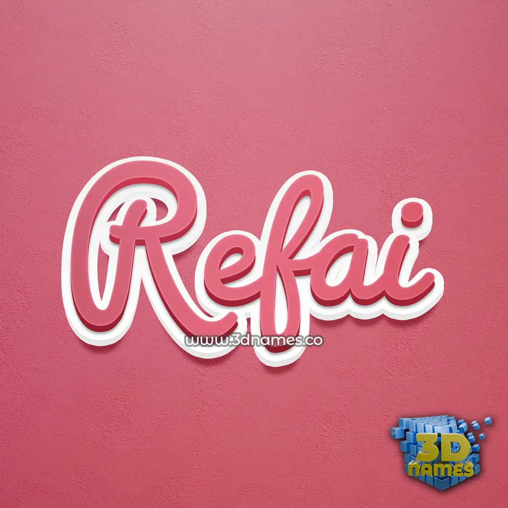 refai in Red Scribble style - 3D name wallpaper