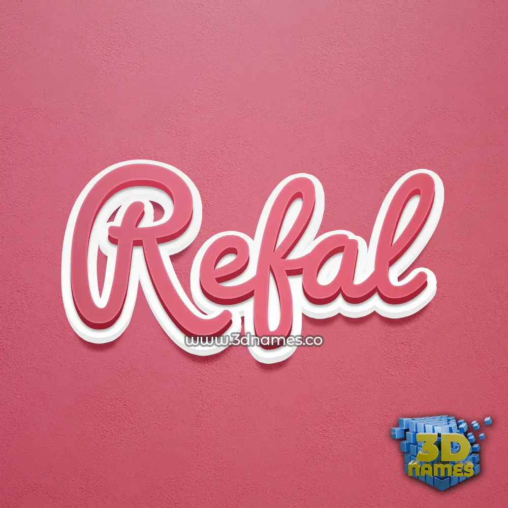 refal in Red Scribble style - 3D name wallpaper