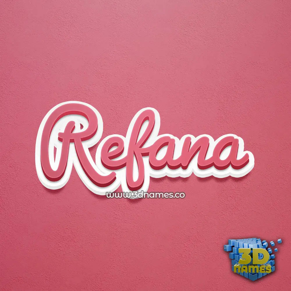 refana in Red Scribble style - 3D name wallpaper