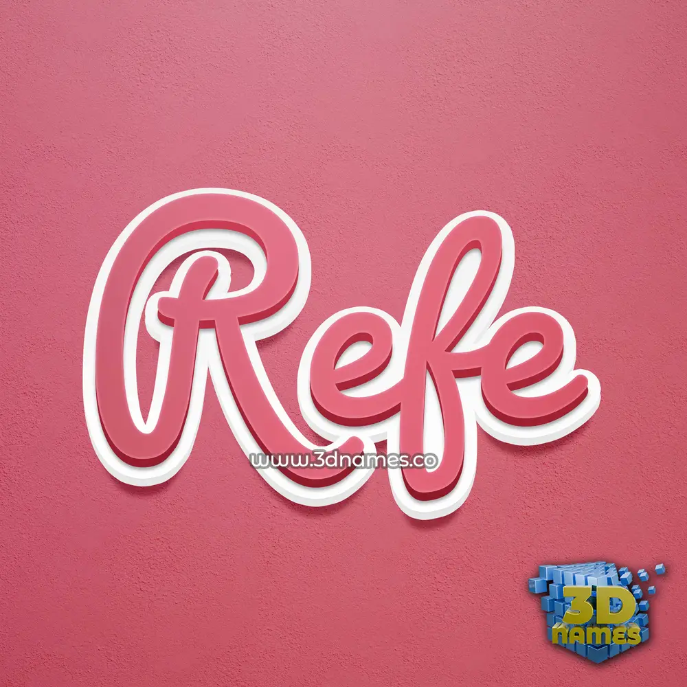 refe in Red Scribble style - 3D name wallpaper