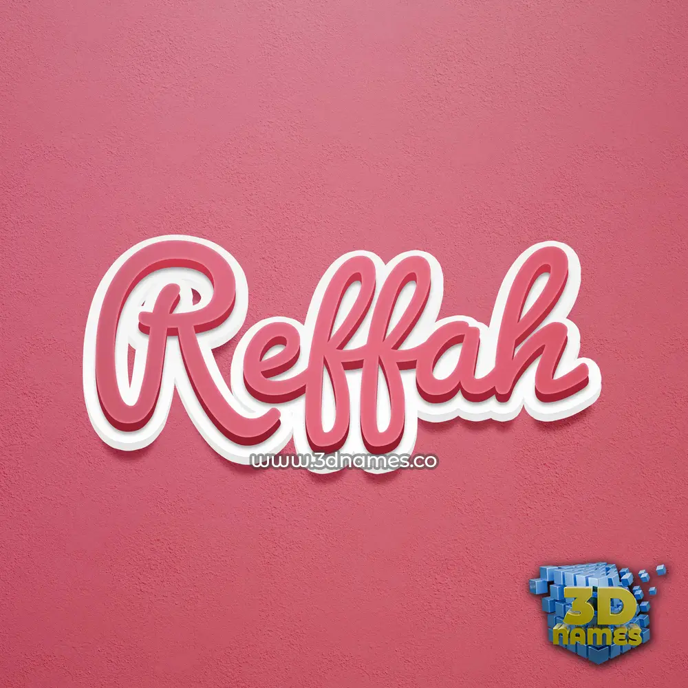 reffah in Red Scribble style - 3D name wallpaper