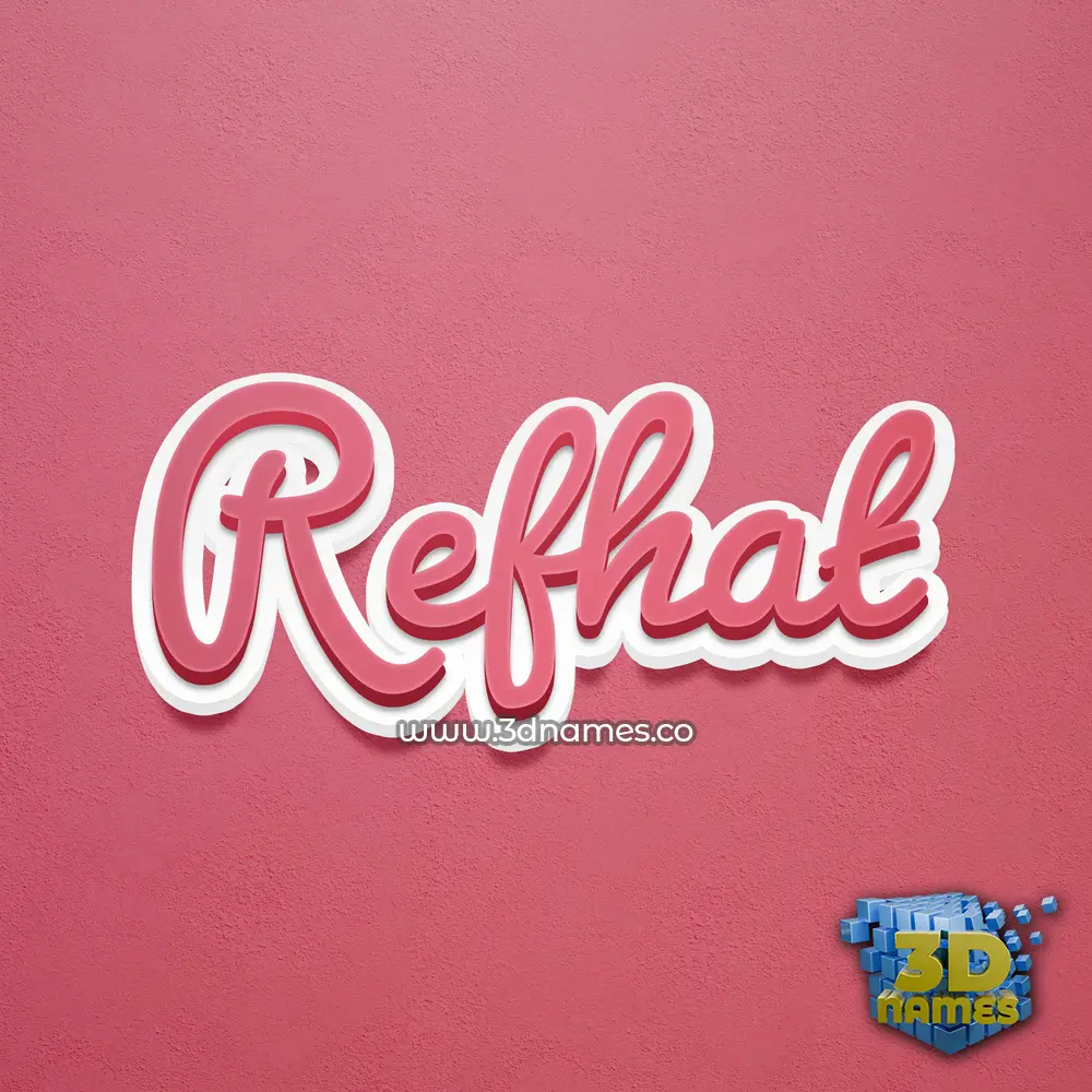 refhat in Red Scribble style - 3D name wallpaper