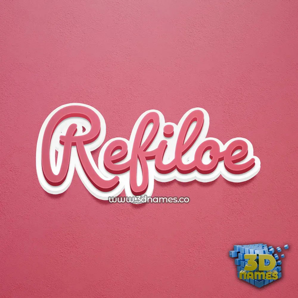 refiloe in Red Scribble style - 3D name wallpaper