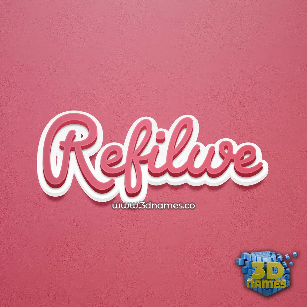 refilwe in Red Scribble style - 3D name wallpaper