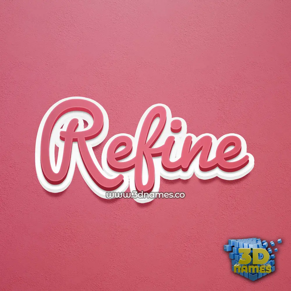 refine in Red Scribble style - 3D name wallpaper