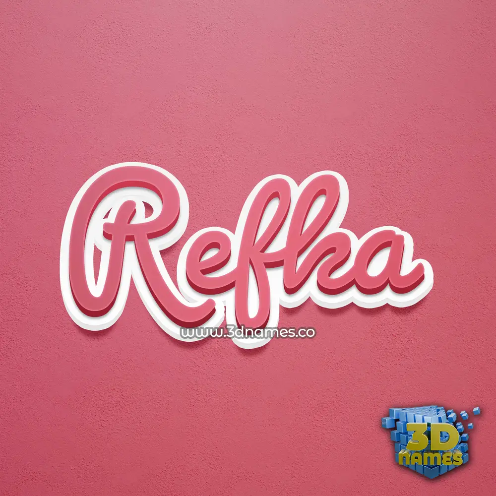 refka in Red Scribble style - 3D name wallpaper