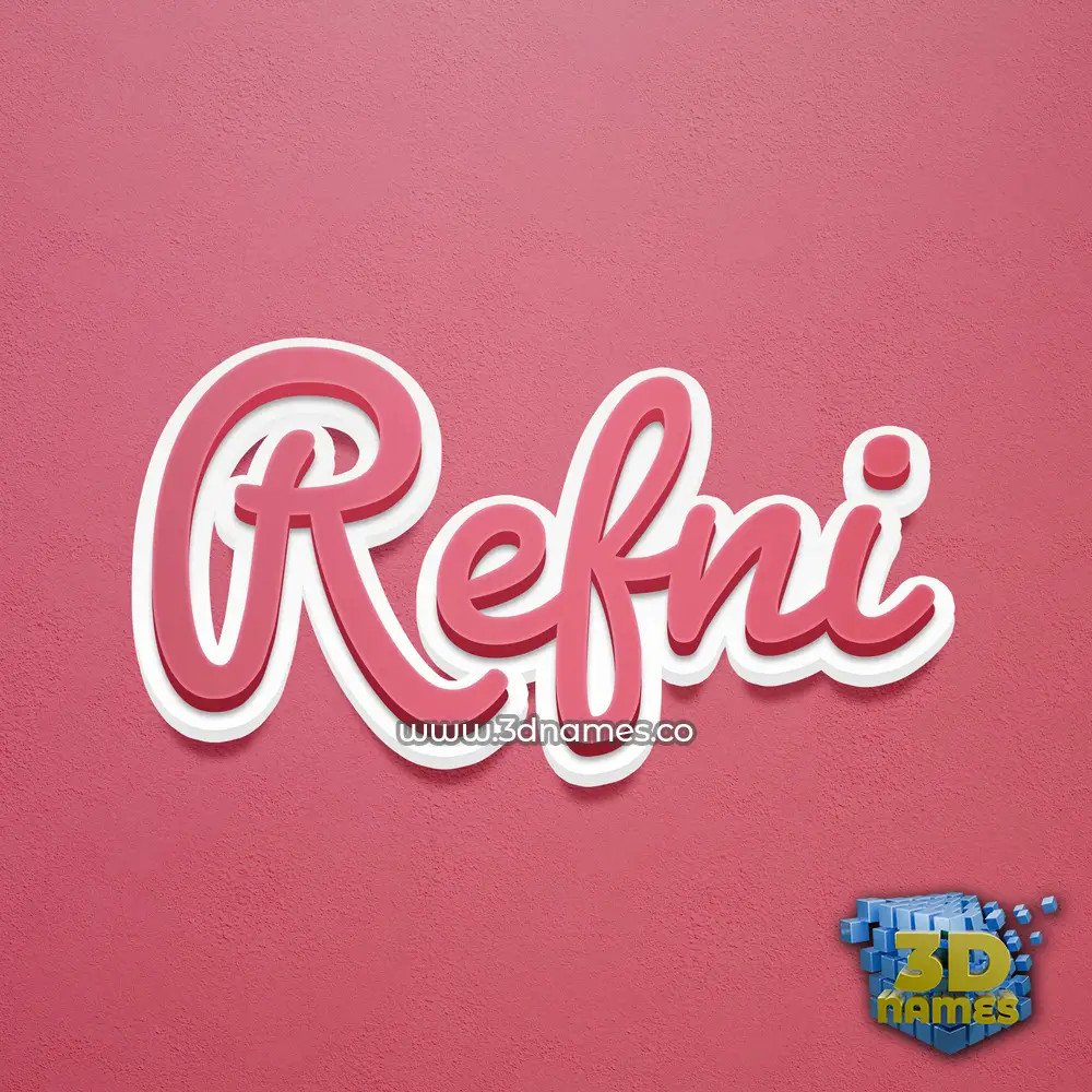 refni in Red Scribble style - 3D name wallpaper