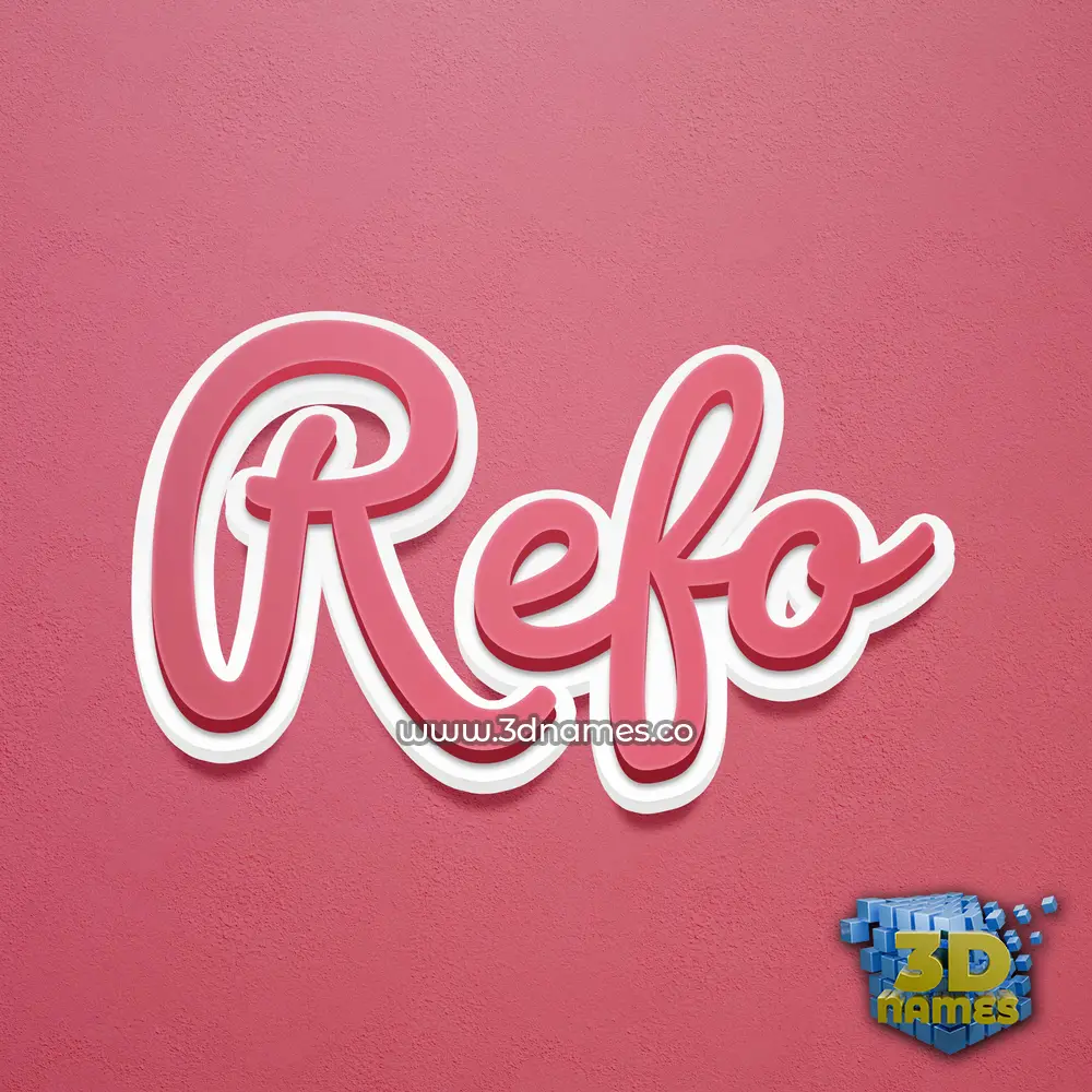 refo in Red Scribble style - 3D name wallpaper