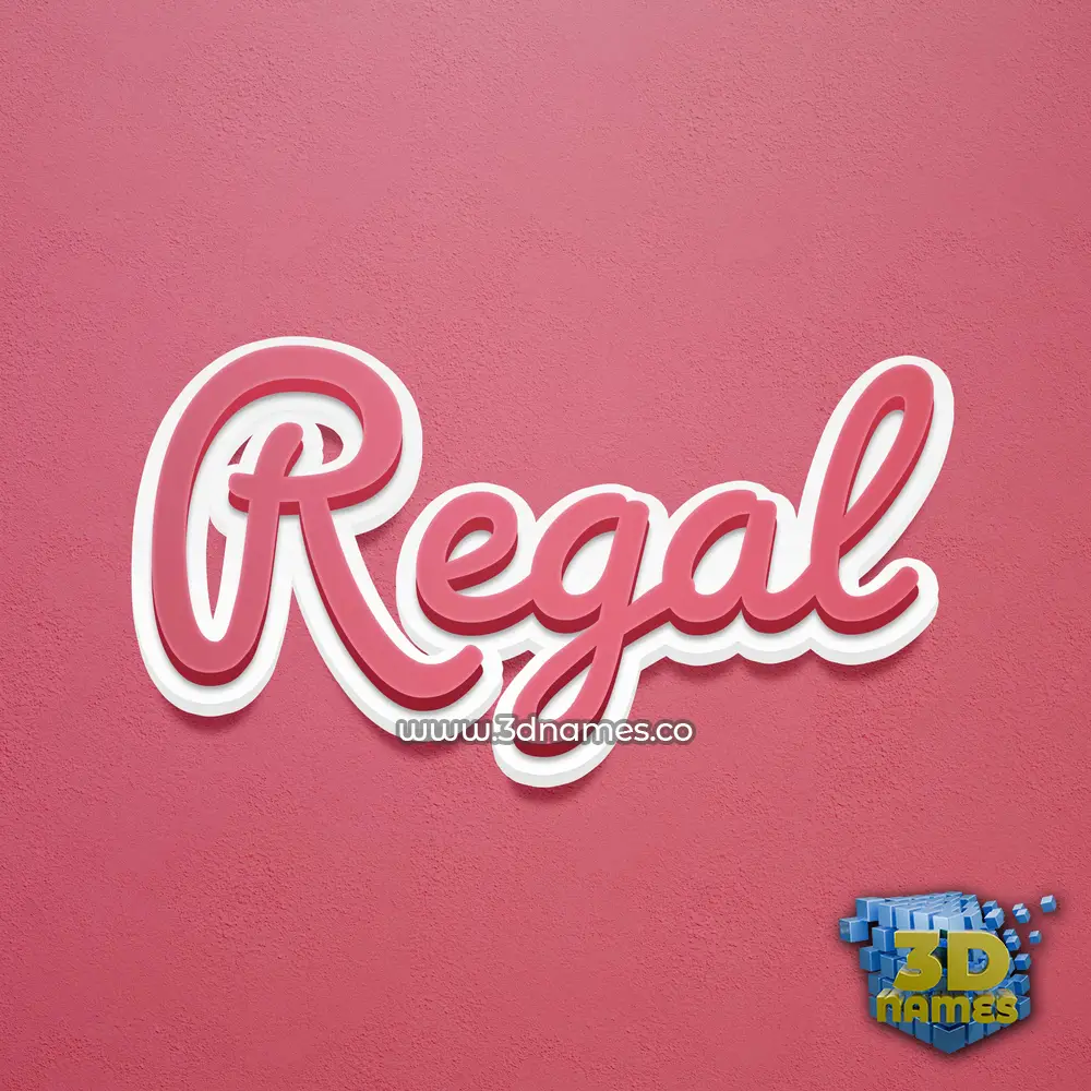 regal in Red Scribble style - 3D name wallpaper