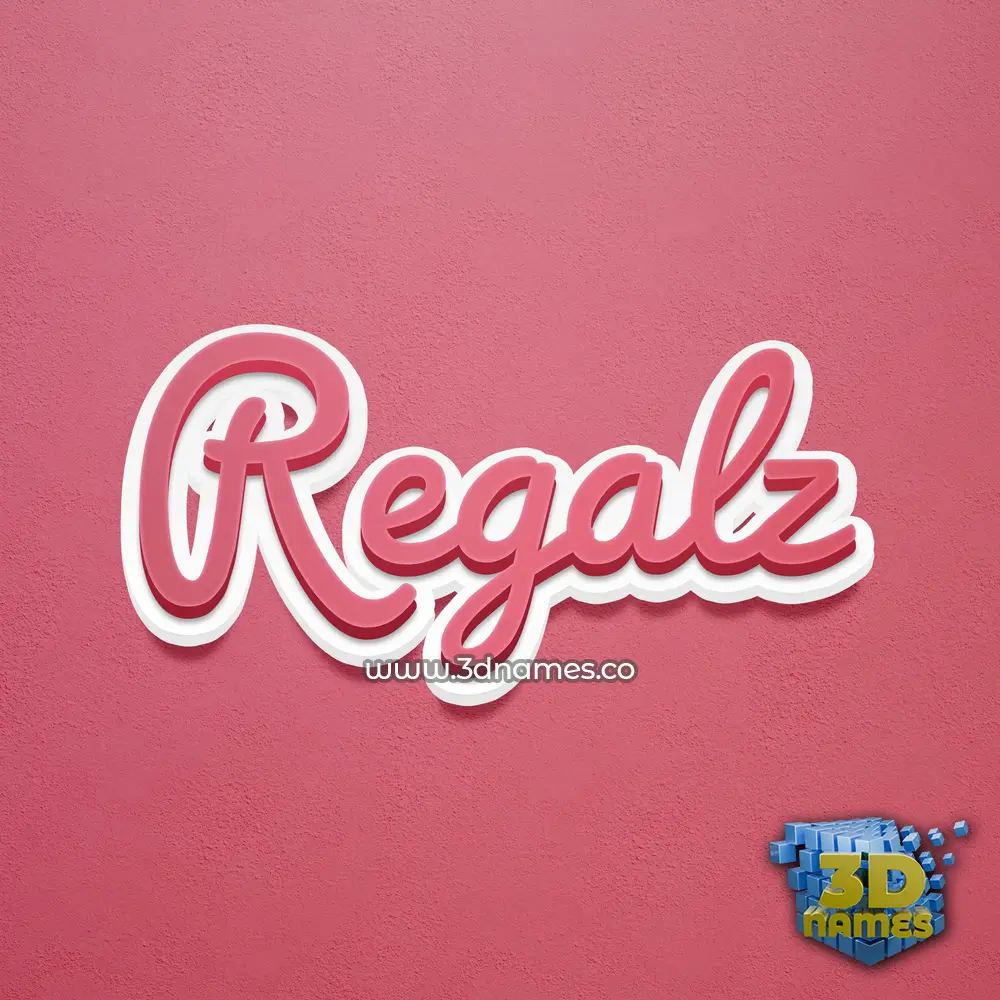 regalz in Red Scribble style - 3D name wallpaper