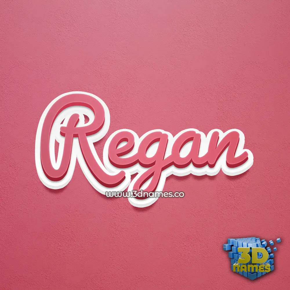 regan in Red Scribble style - 3D name wallpaper