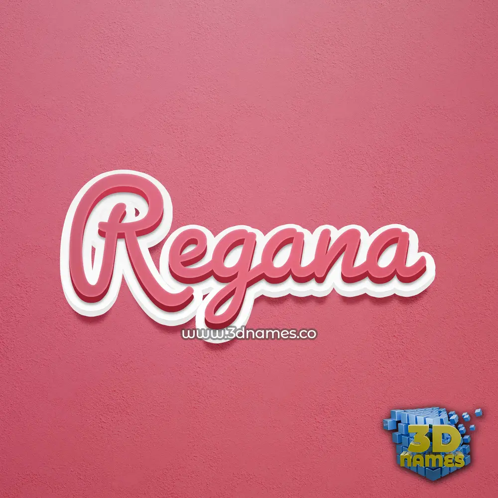 regana in Red Scribble style - 3D name wallpaper