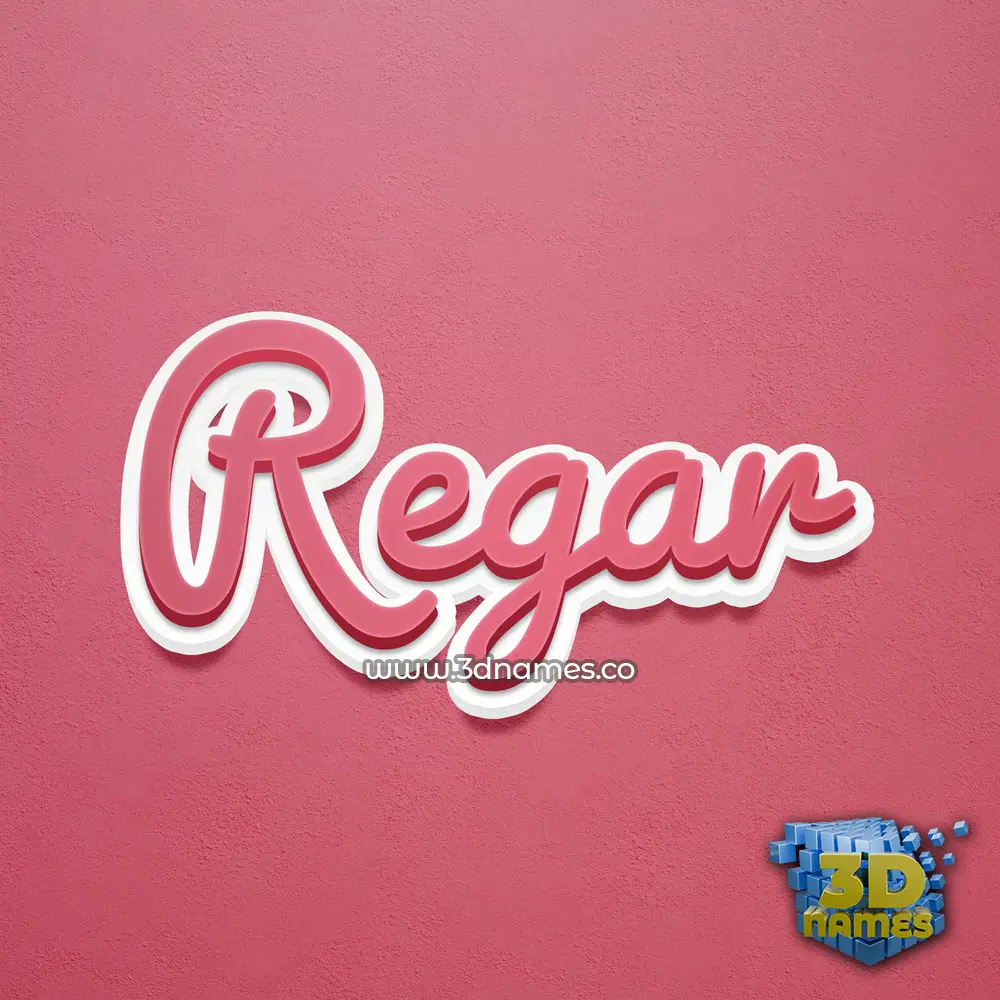 regar in Red Scribble style - 3D name wallpaper