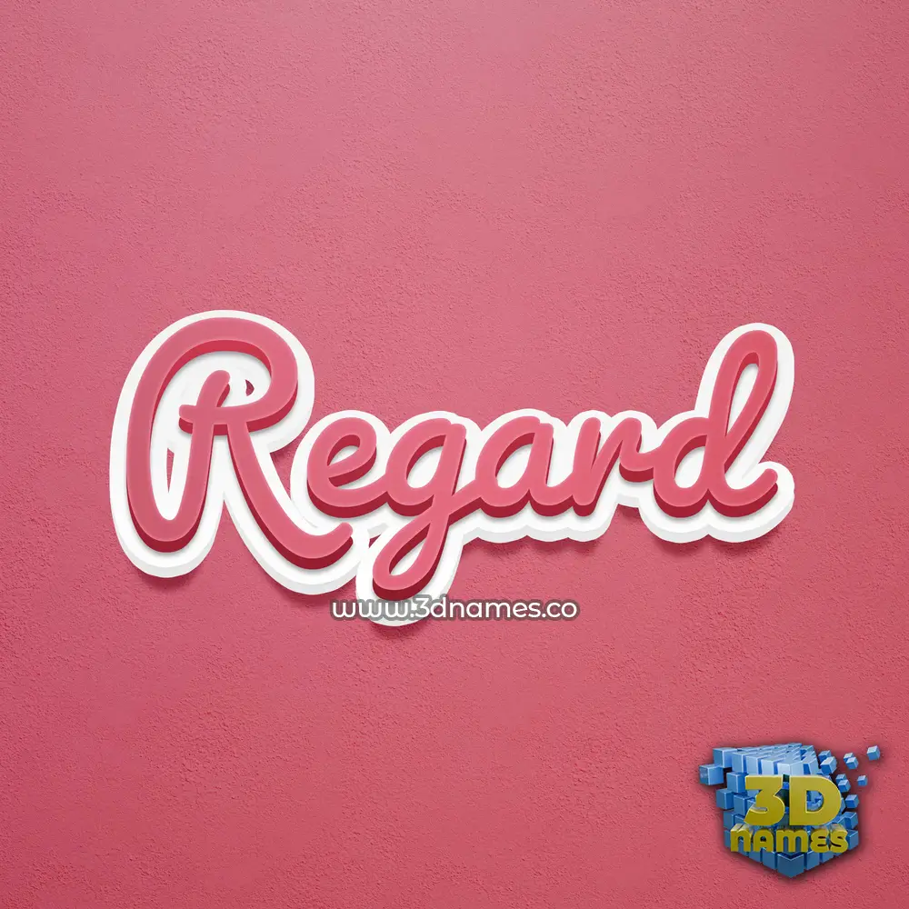 regard in Red Scribble style - 3D name wallpaper