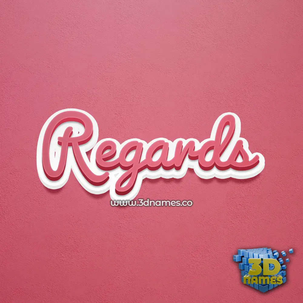 regards in Red Scribble style - 3D name wallpaper