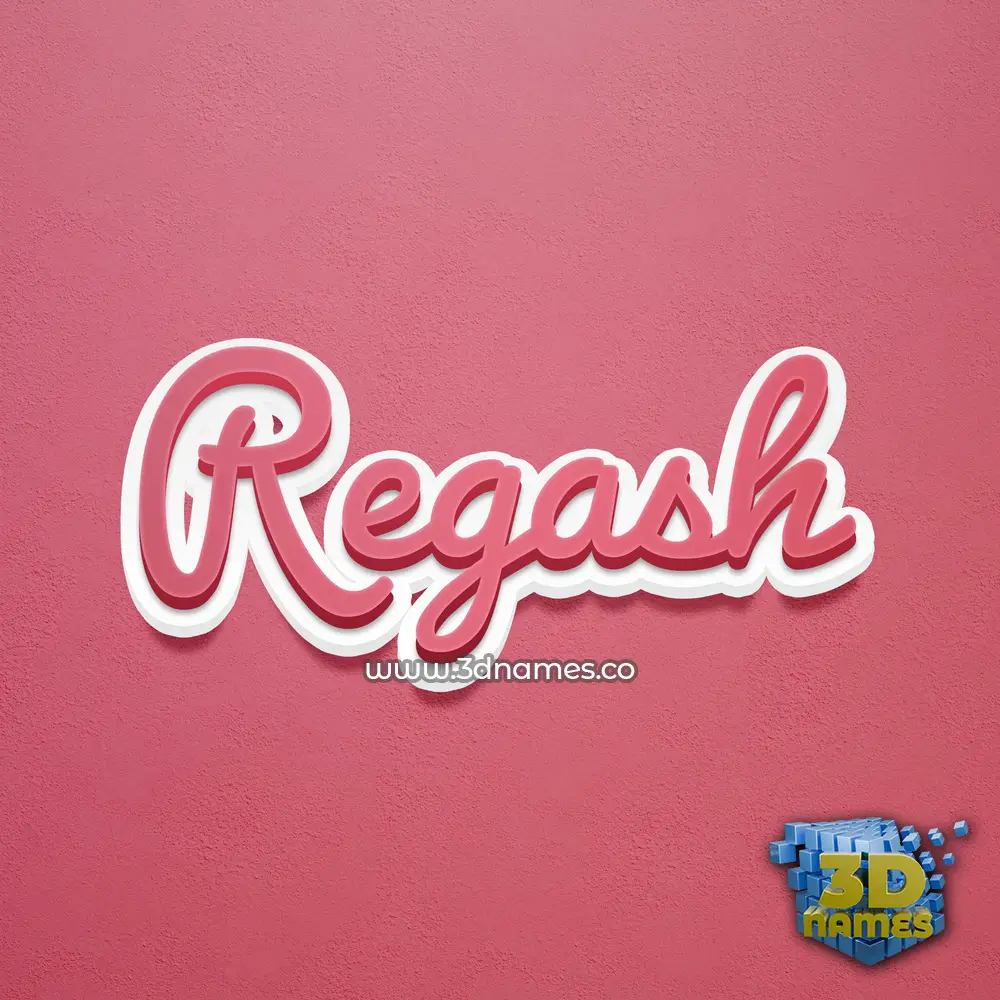 regash in Red Scribble style - 3D name wallpaper