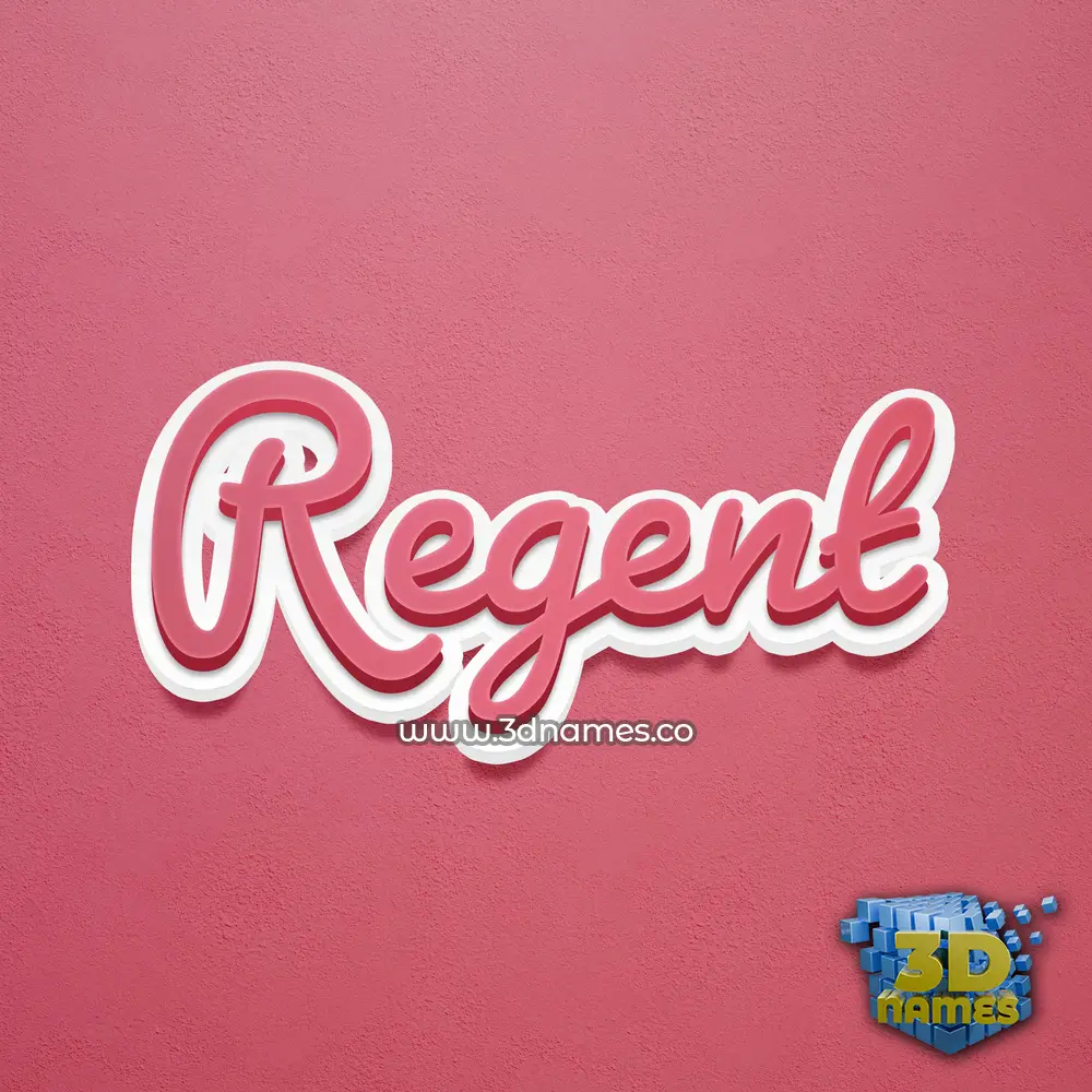 regent in Red Scribble style - 3D name wallpaper