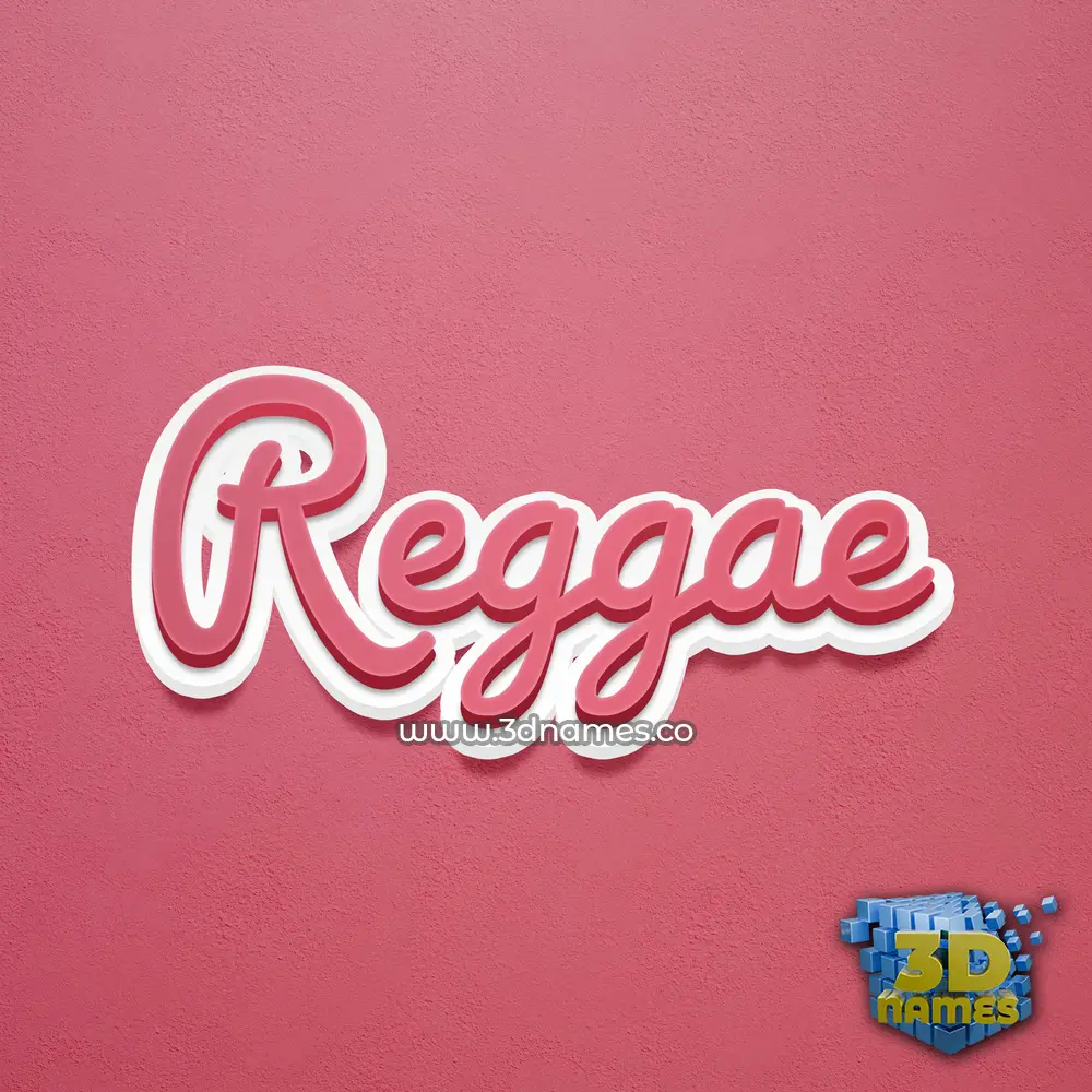 reggae in Red Scribble style - 3D name wallpaper