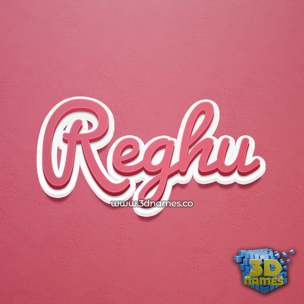 reghu in Red Scribble style - 3D name wallpaper