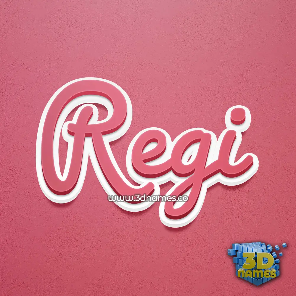 regi in Red Scribble style - 3D name wallpaper