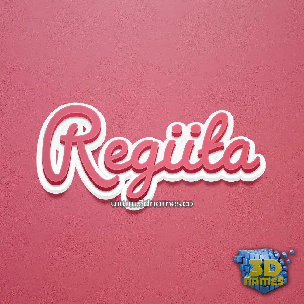 regiita in Red Scribble style - 3D name wallpaper